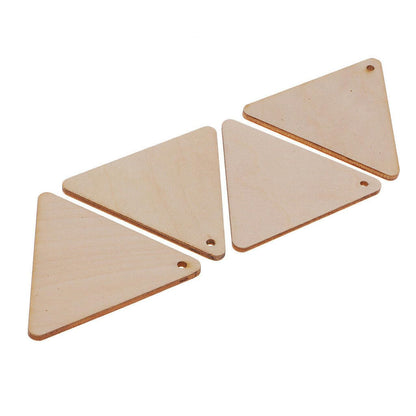 MDF Cutouts | Wooden Cutout For Craft | Pine Wood | Unfinished Tags for Key Chain, Slices Crafts, Xmas, Decorations, Painting | Resin Art Work | MDF Board Cutouts, Triangle- [50pcs- 5x5 cm]