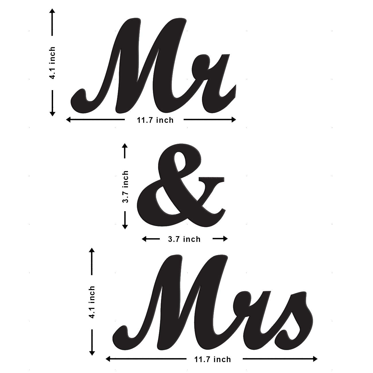 Mr & Mrs MDF Plaque Painted Cutout Ready To Hang Home Décor Wall Art, Valentine Day Gift