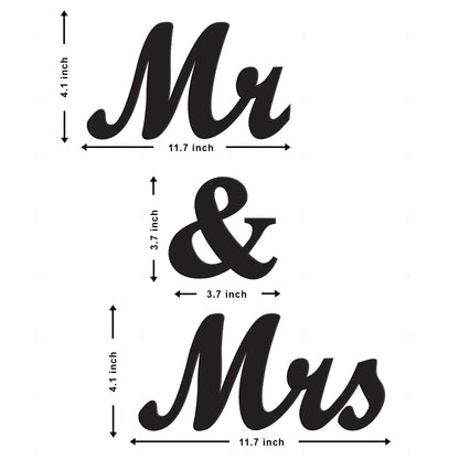 Mr & Mrs MDF Plaque Painted Cutout Ready To Hang Home Décor Wall Art, Valentine Day Gift