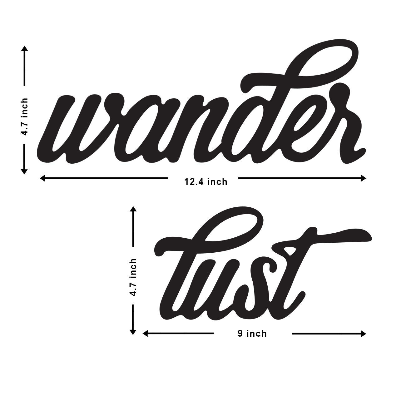 Wanderlust MDF Plaque | Painted Cutout Wall Art | Ready to Hang Home Decor | Stylish & Durable Wooden Sign for Living Room, Bedroom & Office