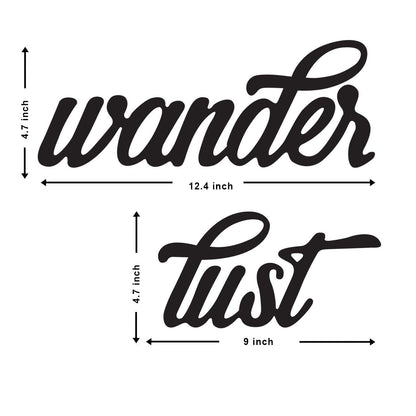 Wanderlust MDF Plaque | Painted Cutout Wall Art | Ready to Hang Home Decor | Stylish & Durable Wooden Sign for Living Room, Bedroom & Office