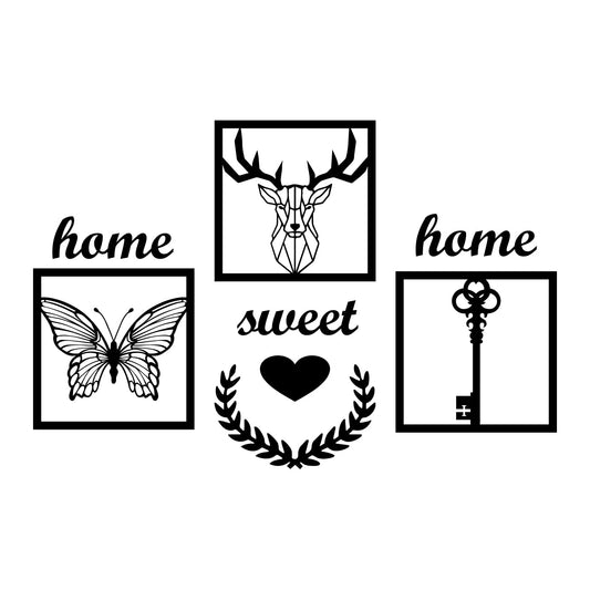 Home Sweet Home MDF Wall Plaque Ready to Hang Home Décor For Living Room, Decorative Hangings for Wall Decoration (Size - 17.3 X 26 Inches)
