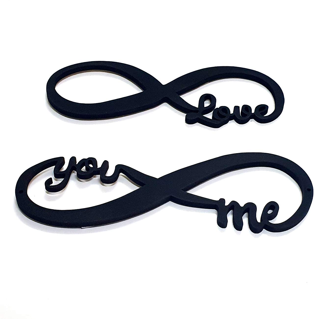 Love Couple MDF Wall Plaque, Wall Sign MDF Cutout for home decoration Ready To Hang (6 mm, Black)