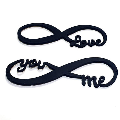 Love Couple MDF Wall Plaque, Wall Sign MDF Cutout for home decoration Ready To Hang (6 mm, Black)