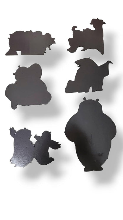 Panda Theme Wooden Fridge Magnets (Set of 6_2mm Thickness)