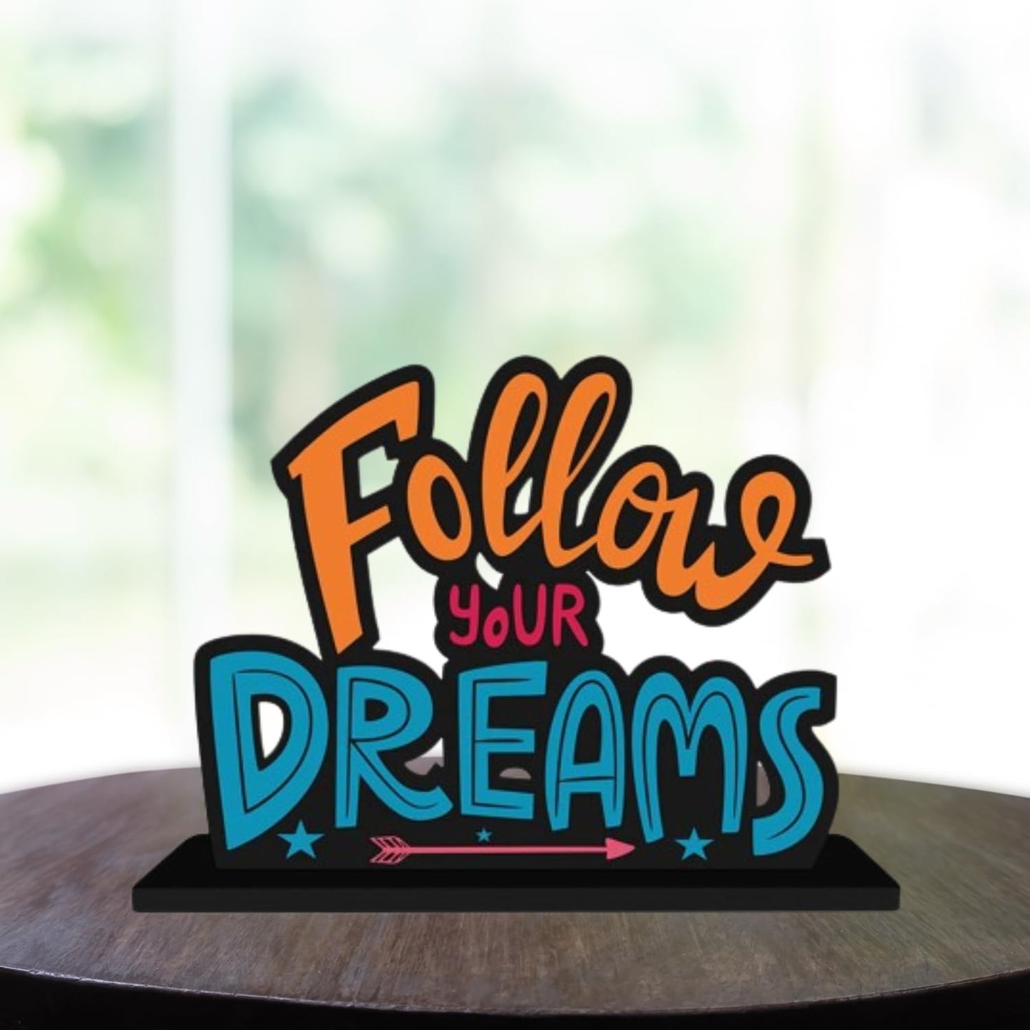 Wooden Motivational Quotes Table Decoration for Office Desk | Home Decor Item | Living Room | Modern Art Wood Showpiece Gift Items (Designs-3)