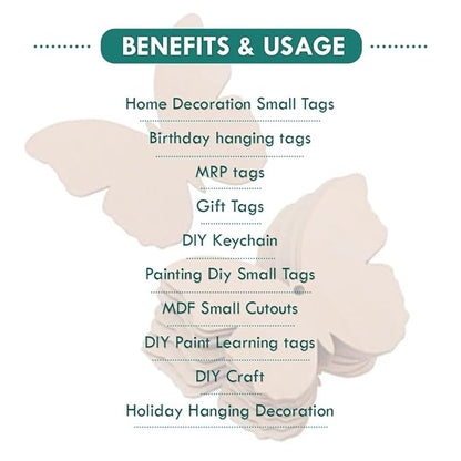 Pine Wood MDF Cutouts Unfinished Tags for Key Chain