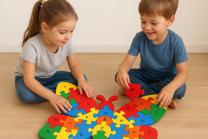 Wooden Butterfly Alphabet and Number for Kids, Learning Toy, Butterfly Montessori ABC Educational Alphabet and Number Jigsaw for Toddlers