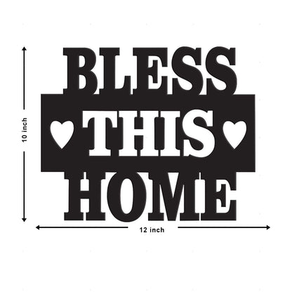 Bless This Home MDF Plaque Painted Cutout Ready To Hang Home Décor Wall Art