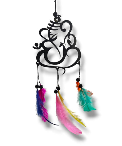 Dream Catcher Car Hanging Ornament – Elegant Acrylic Rear View Mirror Charm – Boho Car Interior Decoration Accessory (Ganesha)