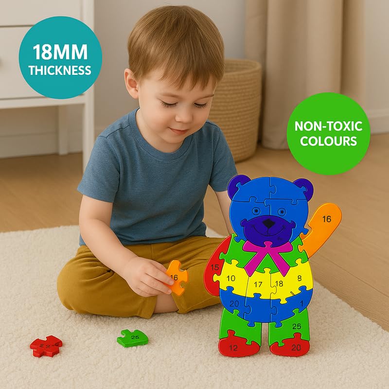 Wooden Beer Alphabet and Number Puzzle for Kids, Learning Toy, Beer Montessori ABC Educational Alphabet and Number Jigsaw for Toddlers