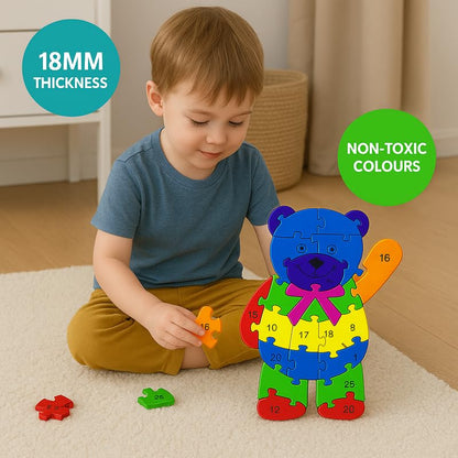 Wooden Beer Alphabet and Number Puzzle for Kids, Learning Toy, Beer Montessori ABC Educational Alphabet and Number Jigsaw for Toddlers