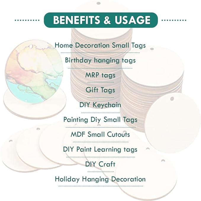 Pine MDF Cutouts Unfinished Tags for Key Chain