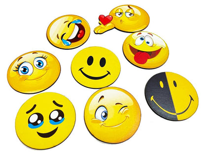Smiley Wooden Fridge Magnets (Set of 8_2mm Thickness)