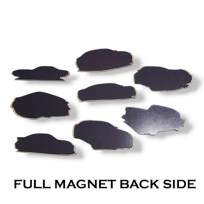 Car Theme Wooden Fridge Magnets (Set of 8_2mm Thickness)