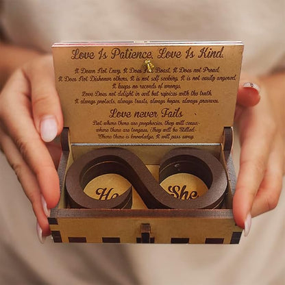 ROOT KRAFT LAAKDU Wooden Ring-Nacklace-Earrings Love Gift Empty Box Infinity Sign For Couples Valantine gifts.