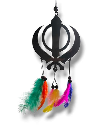 Dream Catcher Car Hanging Ornament – Elegant Acrylic Rear View Mirror Charm – Boho Car Interior Decoration Accessory (Panjabi)