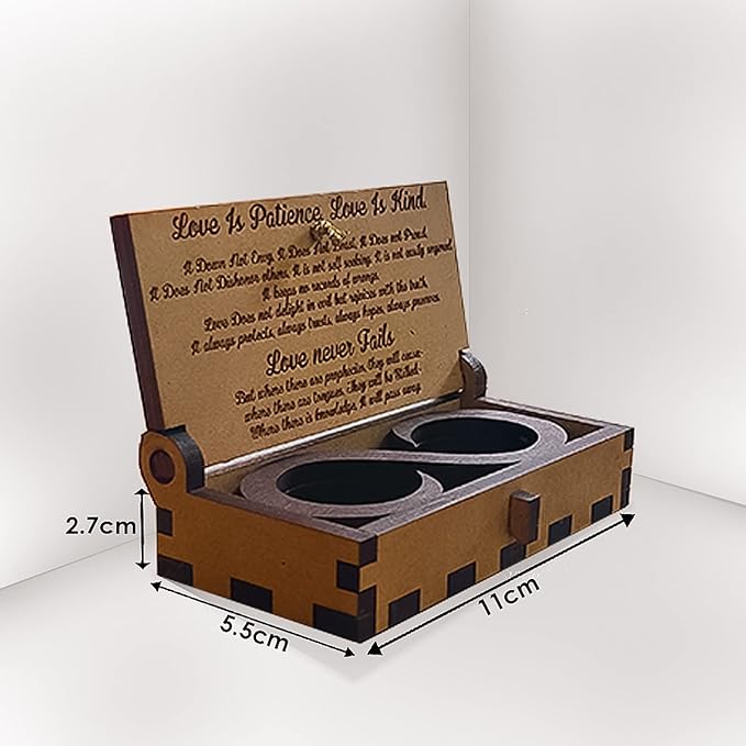 ROOT KRAFT LAAKDU Wooden Ring-Nacklace-Earrings Love Gift Empty Box Infinity Sign For Couples Valantine gifts.