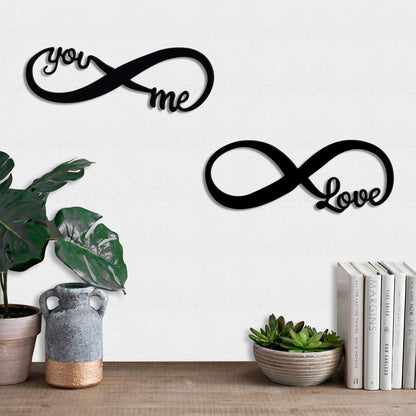 Love Couple MDF Wall Plaque, Wall Sign MDF Cutout for home decoration Ready To Hang (6 mm, Black)