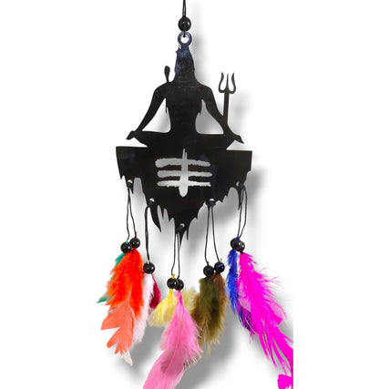 Dream Catcher Car Hanging Ornament – Elegant Acrylic Rear View Mirror Charm – Boho Car Interior Decoration Accessory (Mahadev 1)