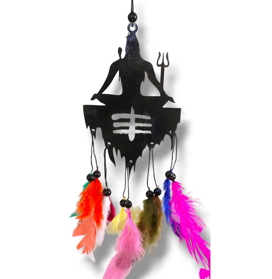 Dream Catcher Car Hanging Ornament – Elegant Acrylic Rear View Mirror Charm – Boho Car Interior Decoration Accessory (Mahadev 1)