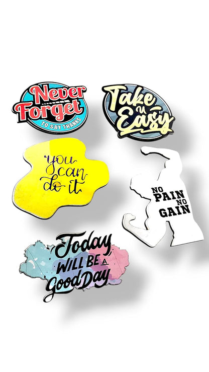 Motivational Theme Wooden Fridge Magnets (Set of 5_2mm Thickness)