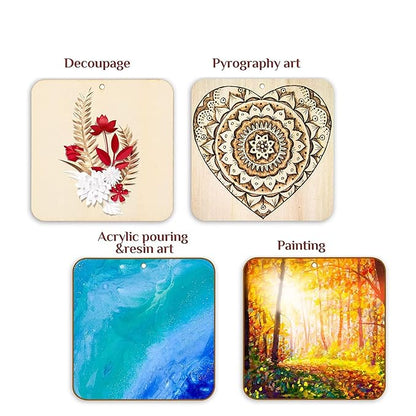 Pine Wood MDF Cutouts Unfinished Tags for Key Chain