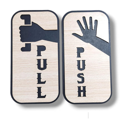Push Pull Sign with Self Adhesive Sticker for Door | Door Sign Sticker for Office, Stores, Cafe, Hotel, Restaurant, Business & Shop Visit the ROOT KRAFT Store