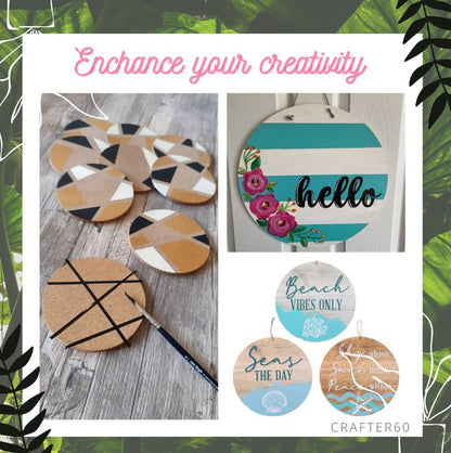 Pack of 2 MDF Board Shapes (12In x 12In) 2.5 mm Unfinished Wooden Shape Art Panel Wood Boards for Crafts DIY Plaque Plank Cutout Blank Sign Tray Artist Painting Board