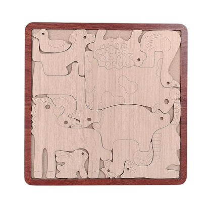 ROOT KRAFT Wooden Texture Animal Puzzle for Kids | Educational Toys Animal Puzzle Game for Kids (Texture Puzzle 1)