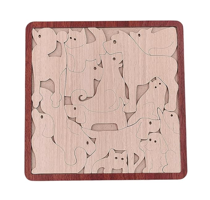 ROOT KRAFT Wooden Texture Animal Puzzle for Kids | Educational Toys Animal Puzzle Game for Kids (Texture Puzzle 1)