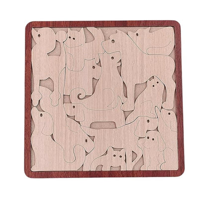 ROOT KRAFT Wooden Texture Animal Puzzle for Kids | Educational Toys Animal Puzzle Game for Kids (Texture Puzzle 1)