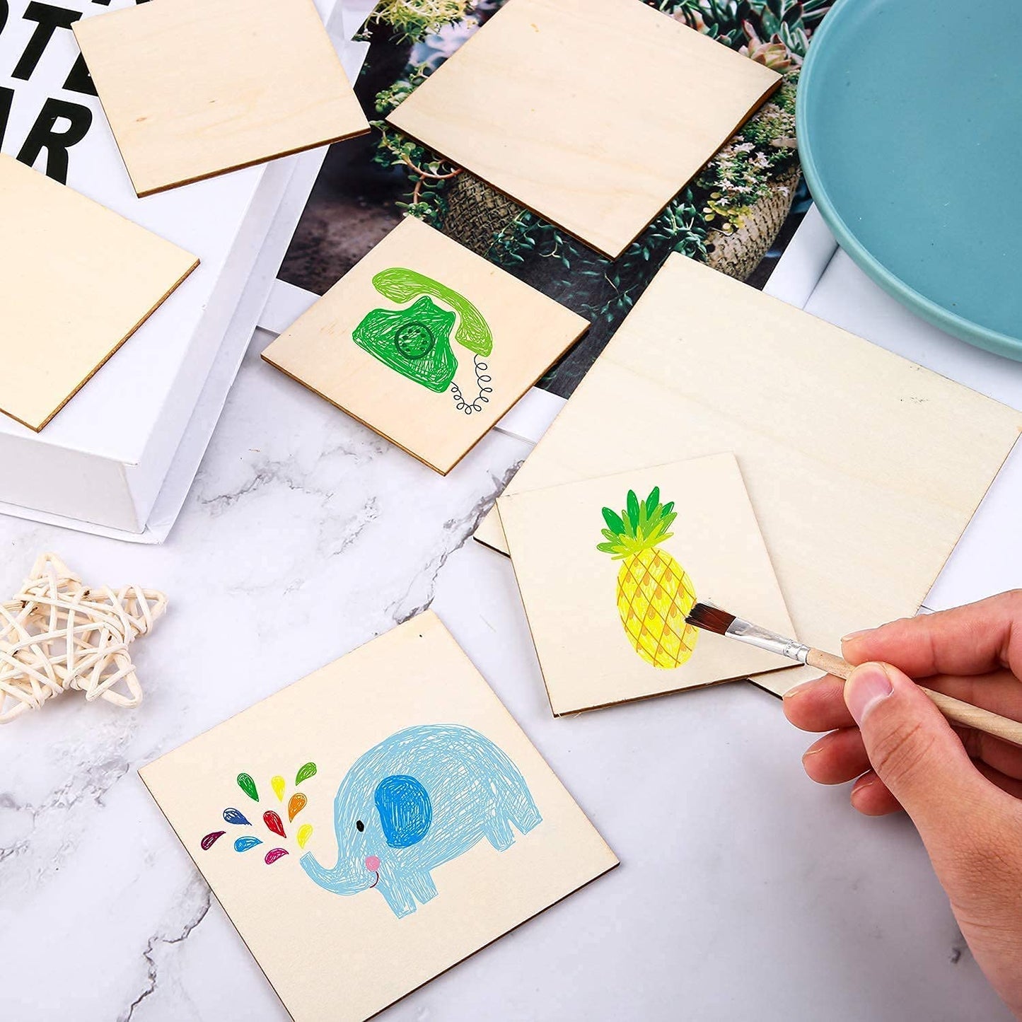 Pack of 2 MDF Board Shapes (12In x 12In) 2.5 mm Unfinished Wooden Shape Art Panel Wood Boards for Crafts DIY Plaque Plank Cutout Blank Sign Tray Artist Painting Board