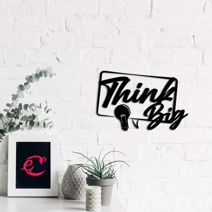 Think Big Black Wooden Wall Decor for Living Room Bedroom Office | Home Wall Decor Item Wall Art for Home Decor | Gift for Diwali Housewarming Christmas Birthday Thanksgiving