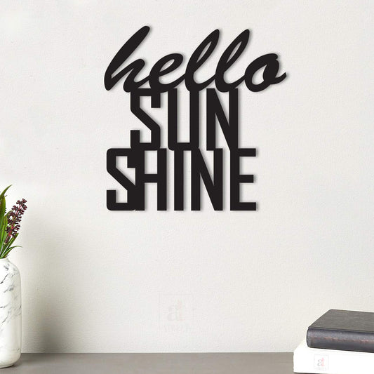 Hello Sunshine MDF Plaque Painted Cutout Ready to Hang Home Décor, Wall Décor, Wall Art,Decorative MDF Plaque For Home & Wall Decoration, Valentine Day Gift -Size 8.1 X 8 Inches