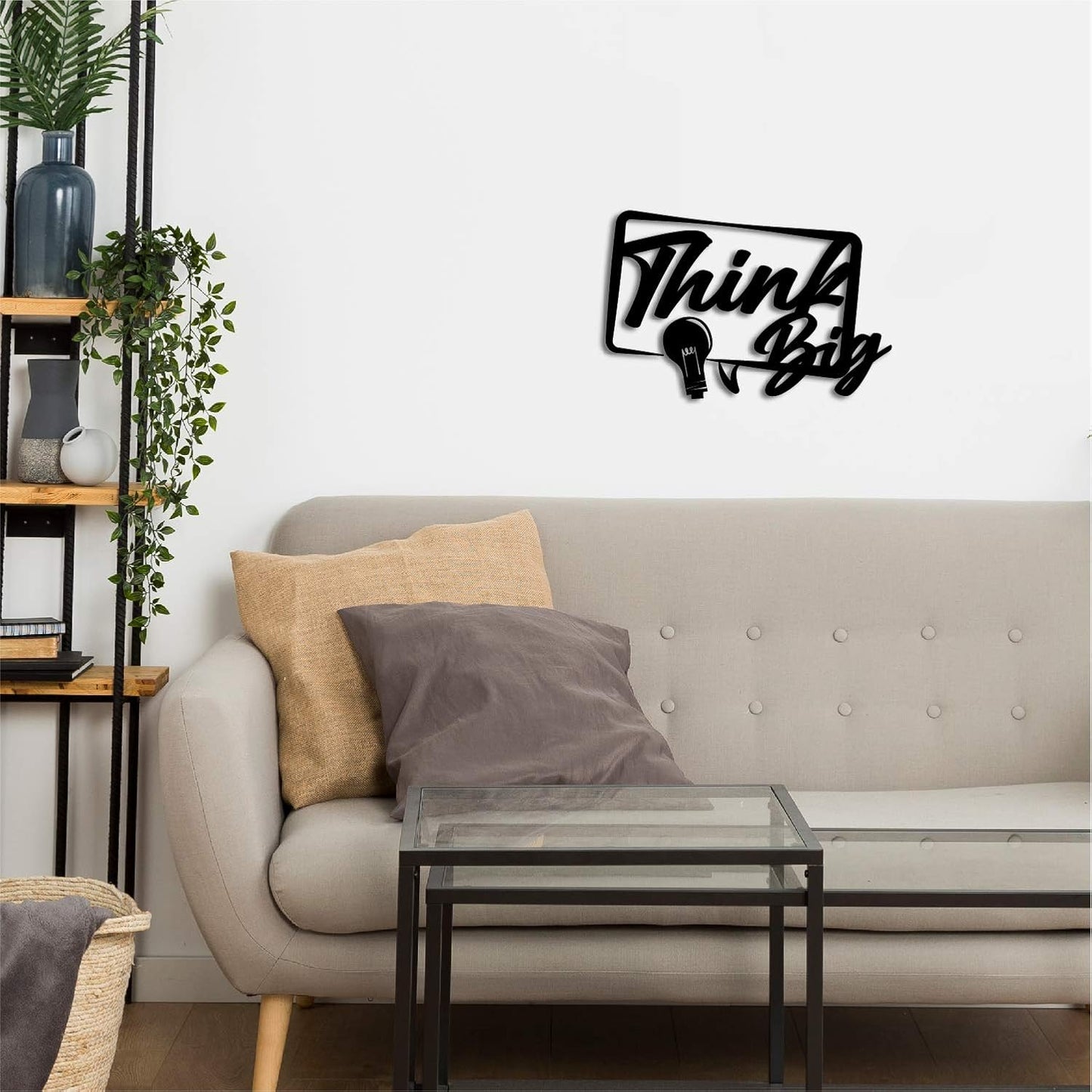 Think Big Black Wooden Wall Decor for Living Room Bedroom Office | Home Wall Decor Item Wall Art for Home Decor | Gift for Diwali Housewarming Christmas Birthday Thanksgiving