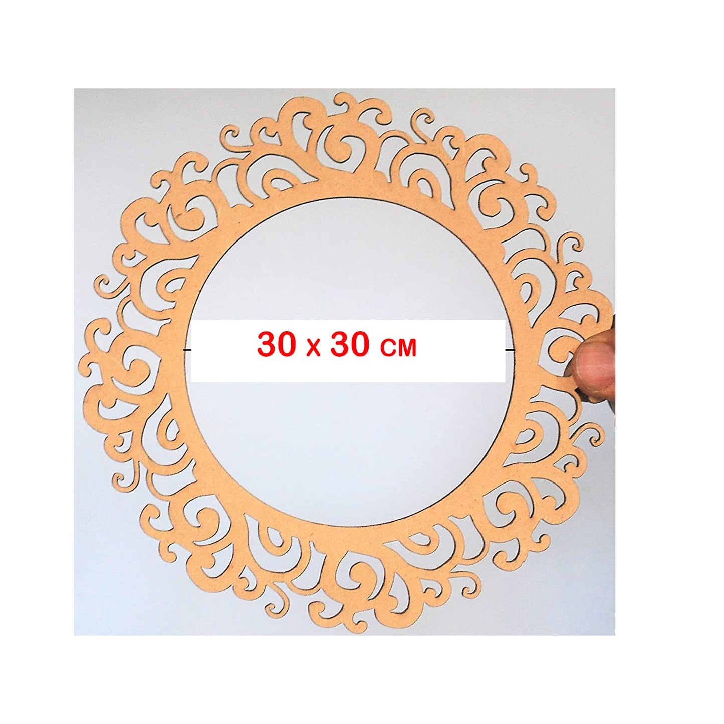 3mm 2pc Unfinished Round Wood MDF Cutout for Mirror, Photo Frame, Craft DIY Projects, Art Class, Home Decoration, Embellishment