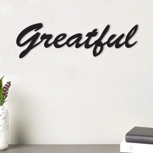 Greatful MDF Plaque Painted Cutout Ready to Hang Home Décor, Wall Décor, Wall Art,Decorative MDF Plaque For Home & Wall Decoration-Size3.4 X 11.7 Inches