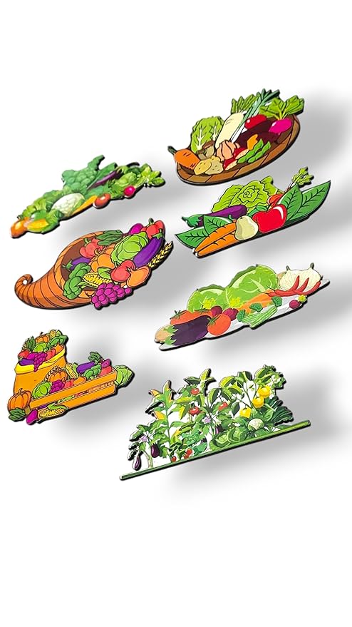 Vegetables Theme Wooden Fridge Magnets (Set of 7_2mm Thickness)