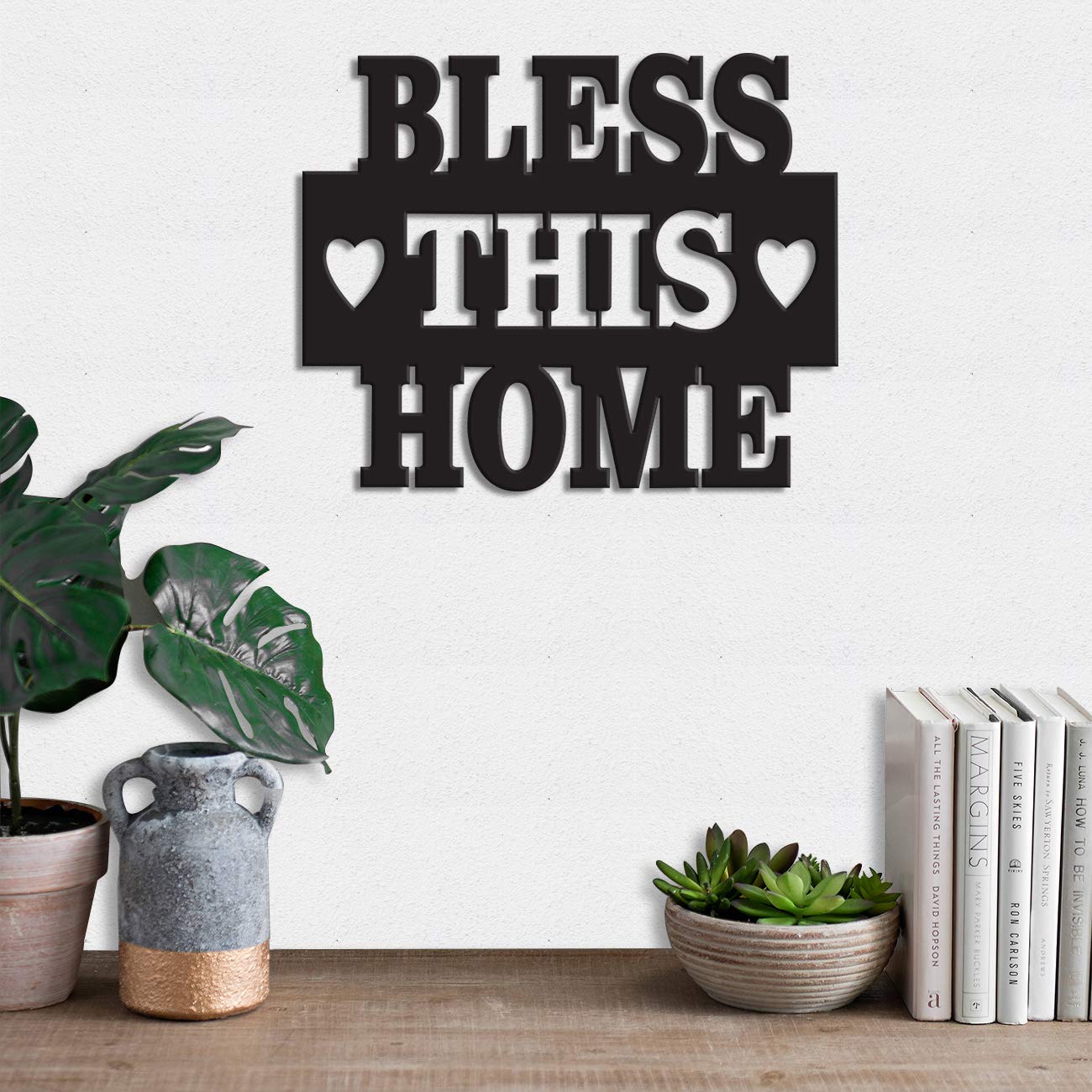 Bless This Home MDF Plaque Painted Cutout Ready To Hang Home Décor Wall Art