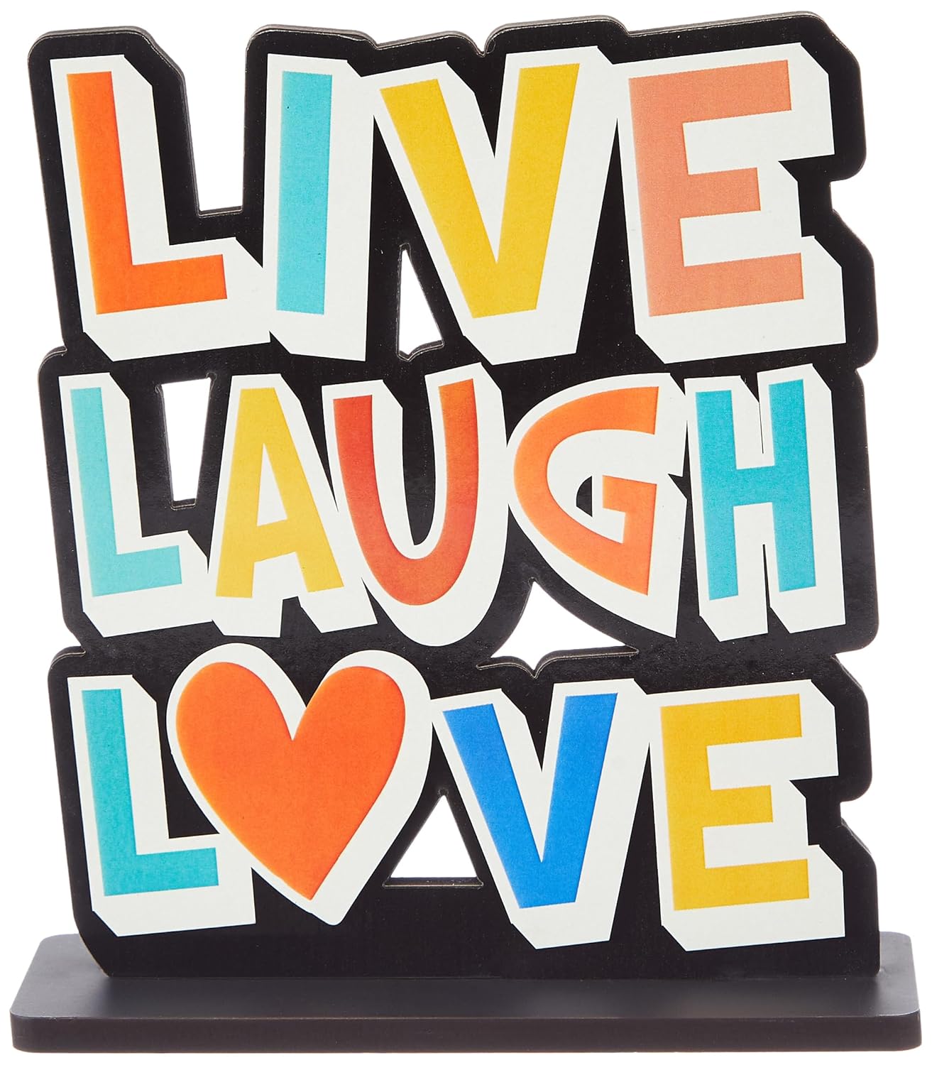 Wooden Study/Office/Home Decor Showpiece | Live Love Laugh, 5.31 Inch, 15.5 cm