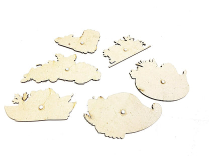 Smiley Wooden Fridge Magnets (Set of 8_2mm Thickness)