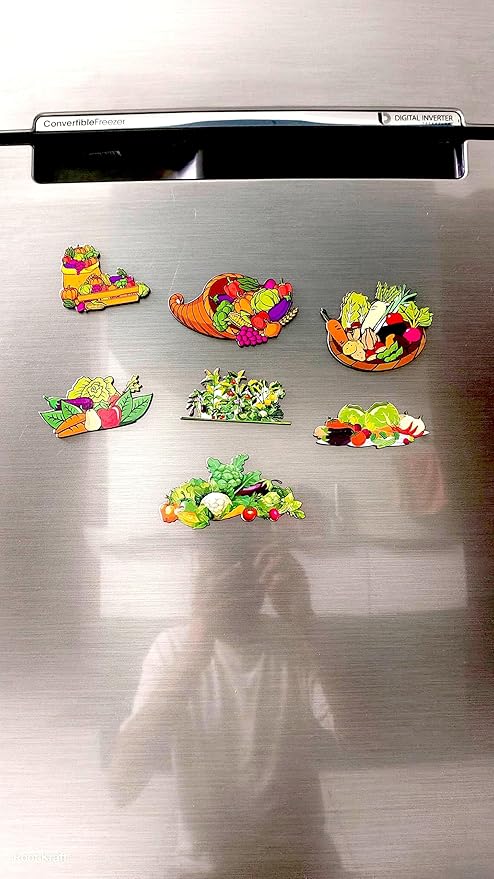 Vegetables Theme Wooden Fridge Magnets (Set of 7_2mm Thickness)