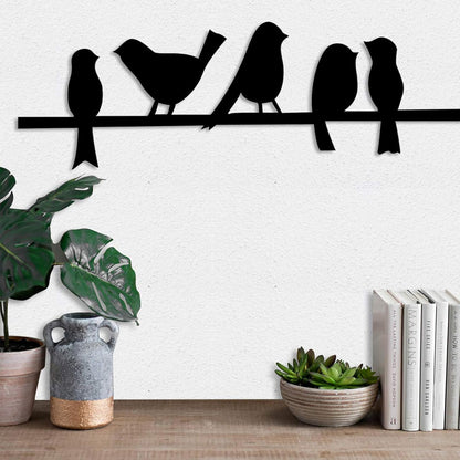 Bird MDF Wall Plaque/Wall Sign for Home Decoration Ready to Hang Wall DecorMDF Cutout for Gift, office Bedroom (6mm Thickness, Black- 6 x 18 Inch)