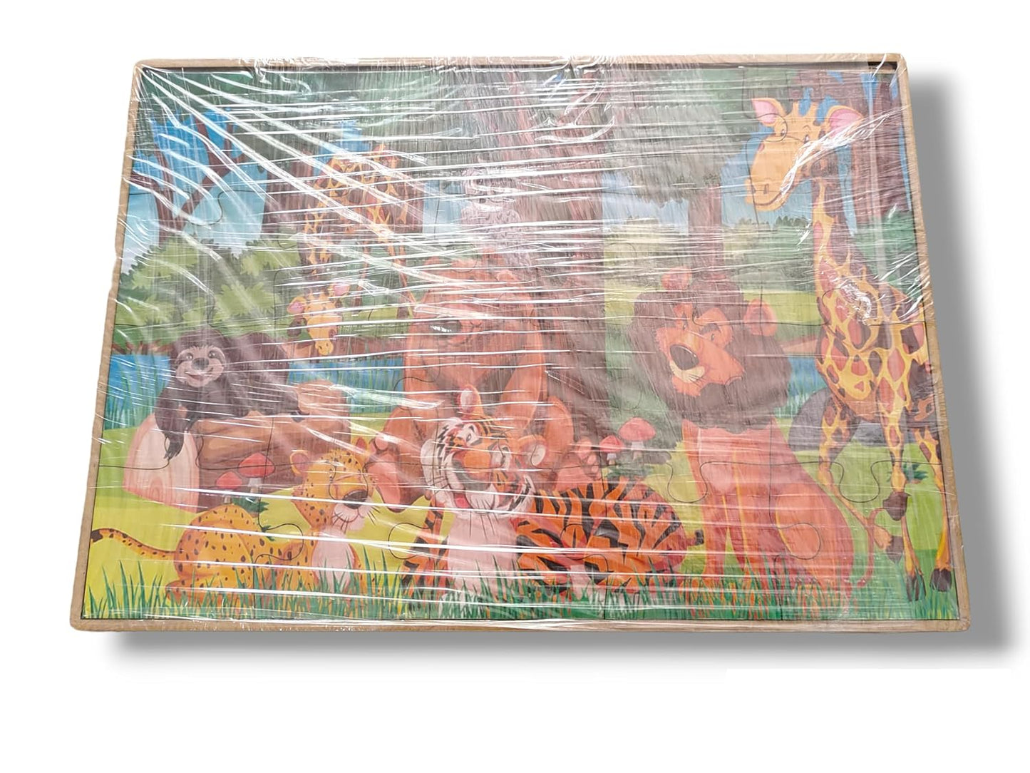 ROOT KRAFT Wooden Jigsaw Animal Puzzle Board for Kids (Wild Animals)