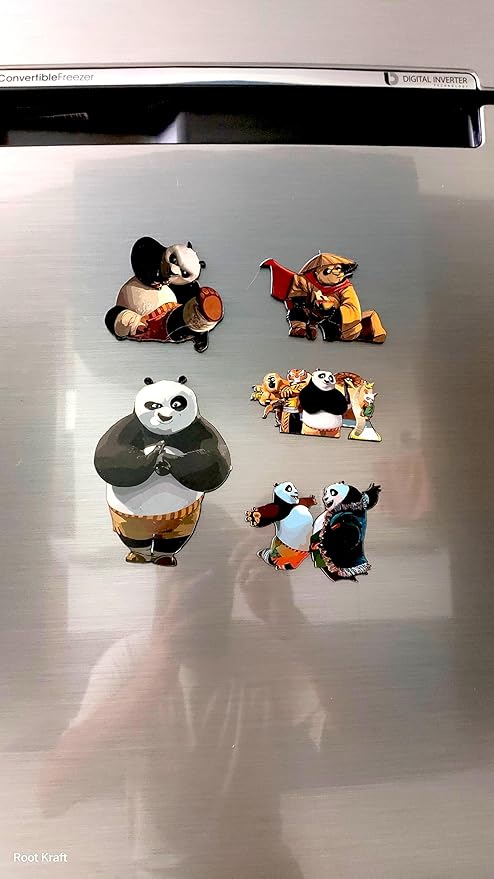 Panda Theme Wooden Fridge Magnets (Set of 6_2mm Thickness)