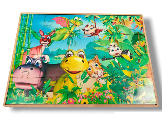 Wooden Jigsaw Animal Puzzles Board for Kids (Wild Animals 2)