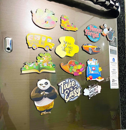 Smiley Wooden Fridge Magnets (Set of 8_2mm Thickness)