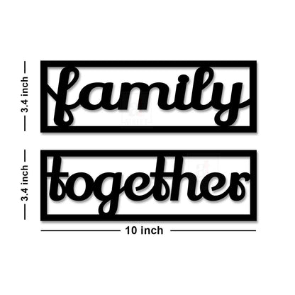 Family Together MDF Plaque Painted Cutout Ready to Hang Home Décor, Wall Décor, Wall Art (5.5 x 11.7 inch, Black)